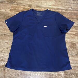 FIGS 2XL Scrub Top CATARINA 1 Pocket Navy Blue FW1000 Technical Collection